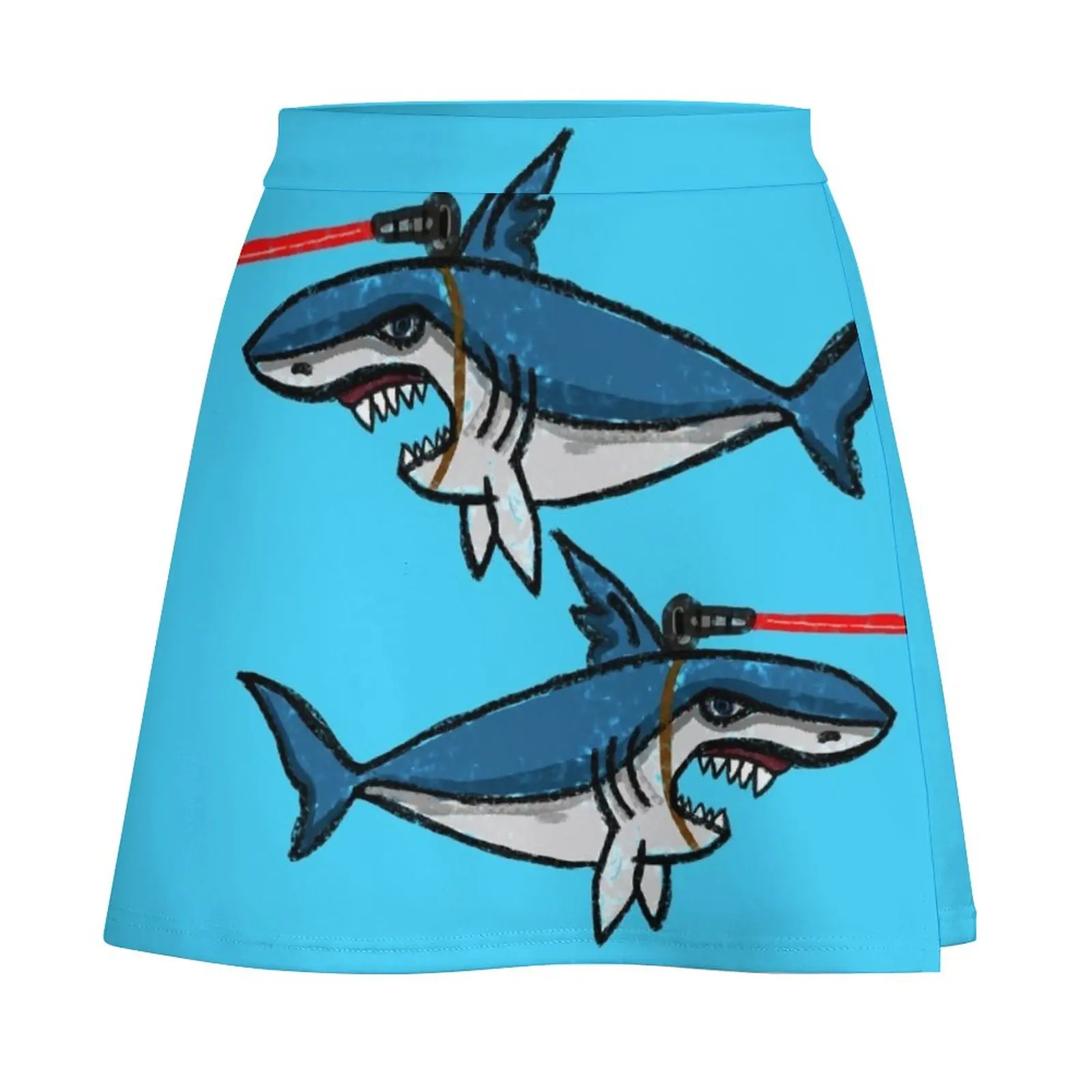 Sharks With Friggin' Laser Beams Attached to Their Heads Mini Skirt Miniskirt woman kawaii skirt Korean clothing skirt sets