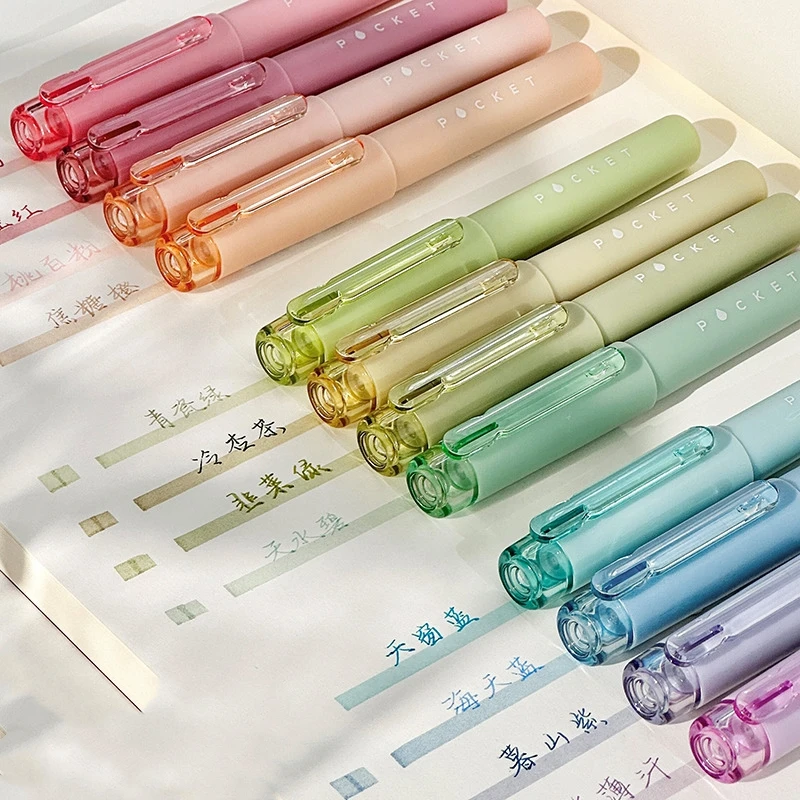 

4pcs/Set Pocket Highlighter Pens Mini Color Pen Drawing Pen Key Marker Pen Portable Sized Mild Color Marker Liner for Drawing