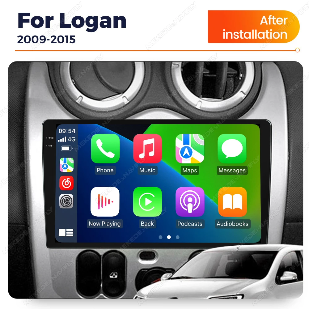 Reproductor de vídeo Multimedia de Radio para coche Android 14 de la tienda de la UE para Renault Logan 1 Sandero 2009-2015 Dacia Duster 2010 - 2017 GPS Carplay radio de coche con bluetooth y usb,carplay inalambrico sistemas inteligentes de coche 2