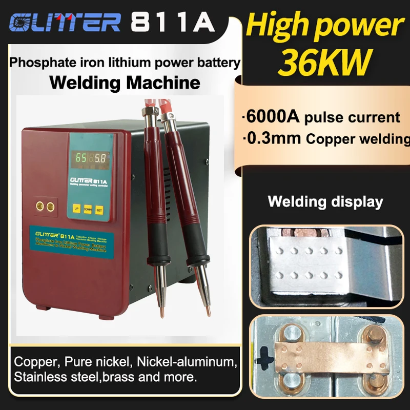 GLITTER 811A mesin las Spot denyut nadi untuk mesin las Pak baterai Lithium dengan solder jarak jauh 75A pena 2