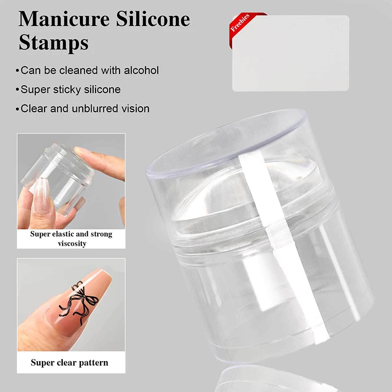 French Manicure Nail Art Stamping Plates Kit Stamp Polish Stencil Template with Stamper & Scraper, DIY Manicure Design Accessory