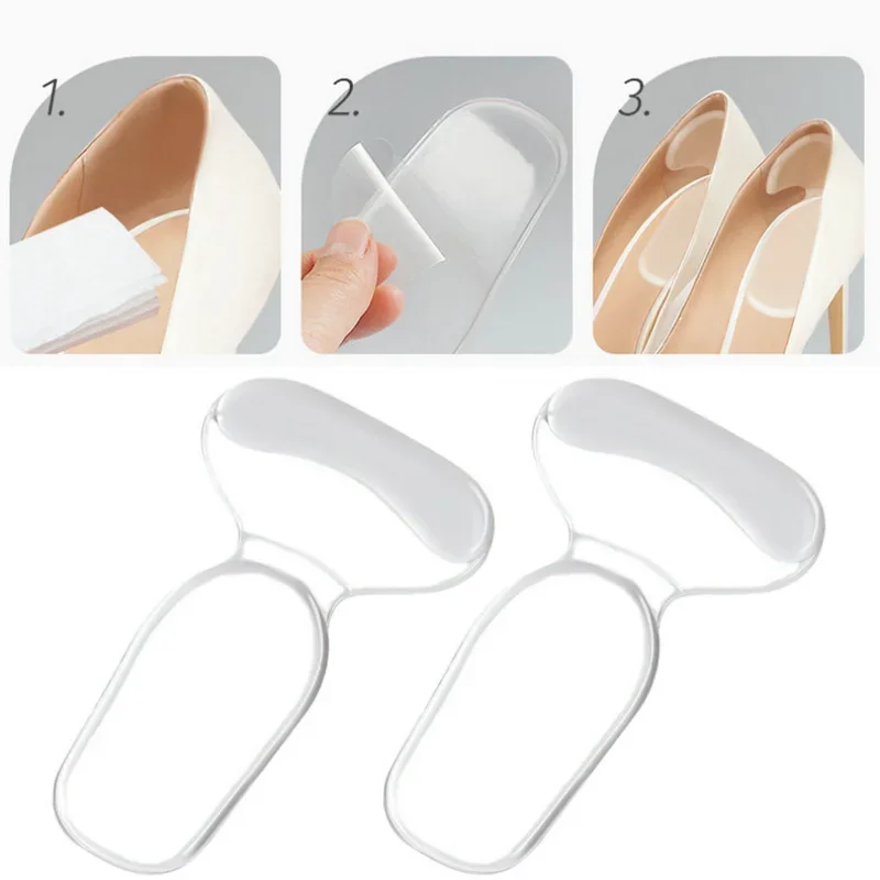 Orthopedic Insoles Heel Insoles Shoe Inserts 2PCS Silicone Gel Insoles Women Heel Spur Pain Relief Foot Cushion High Heels Half Insole Antiwear Protector Stickers