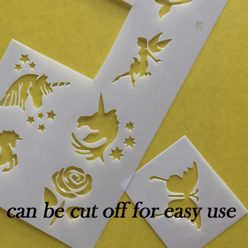 Stencils for Body Painting Face Art Halloween Birthday Party DIY Makeup Stamps Temporary Tattoos Reusable Stencils Plastics 6