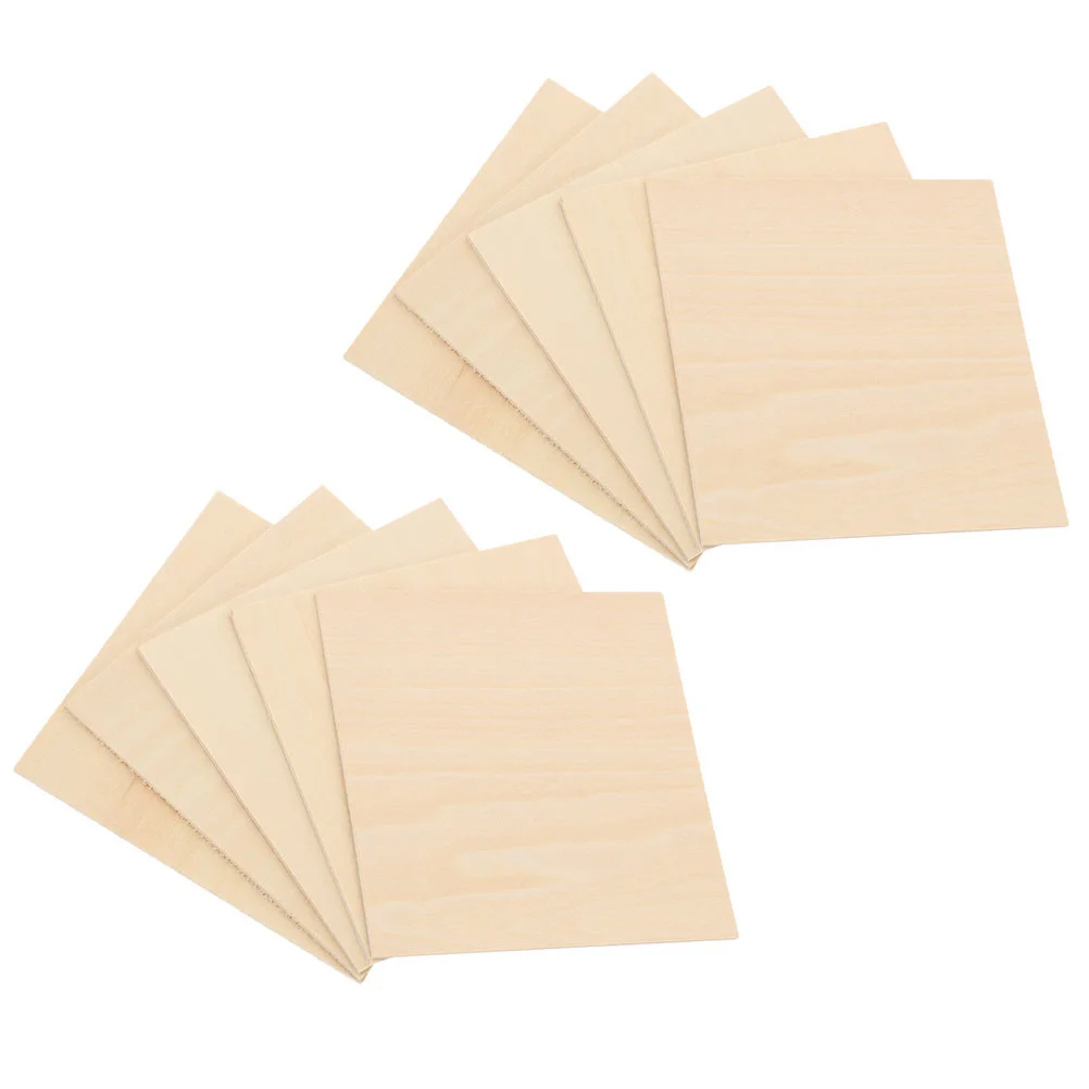 

10 Pcs Basswood Board Wooden Plaque Boards for Crafts DIY Planks Sign Unfinished Plain Slice