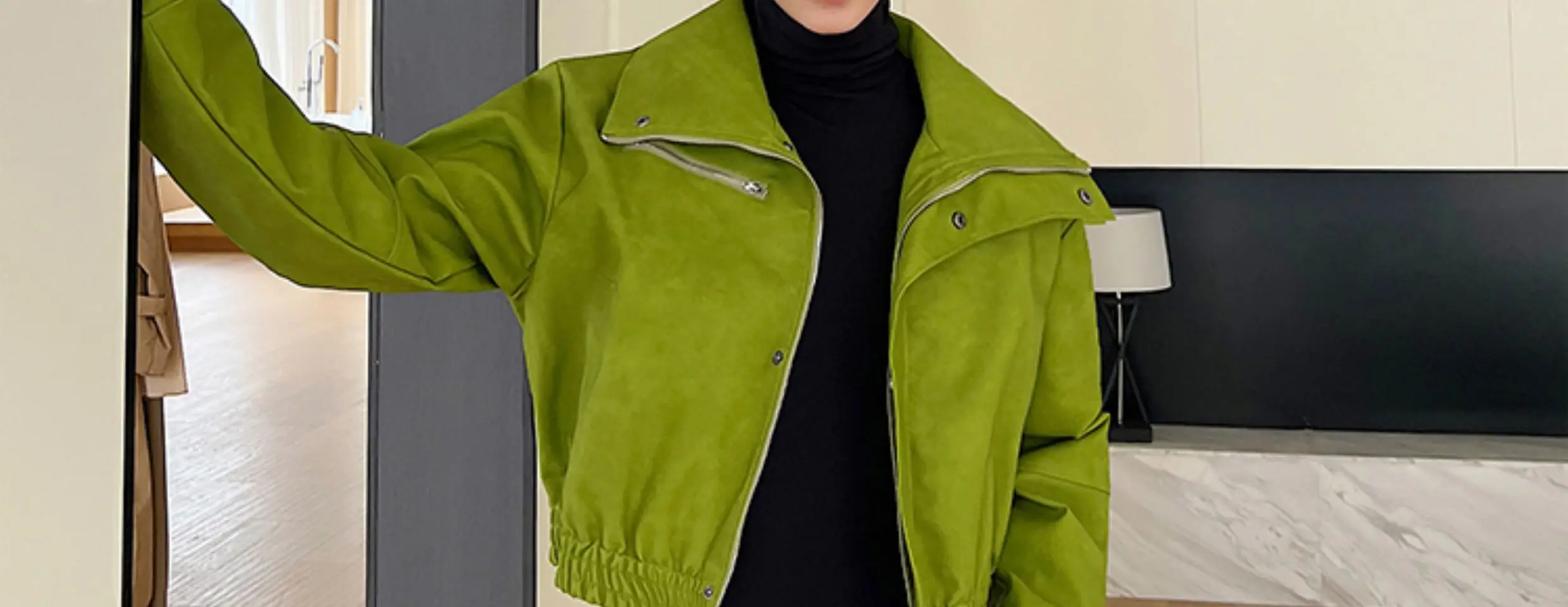 Description Picture 6 of itemLUZHEN 2024 Spring Trendy Personality Niche Design Stand Collar Leather Jacket Men's High Street Original Loose Outerwear Fdc479