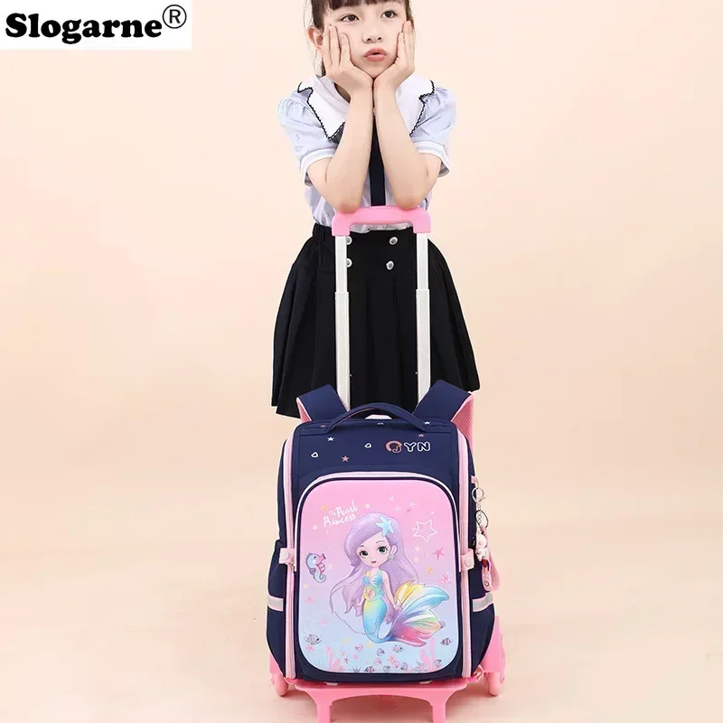 Children School Bags Girls Boys Rolling Backpack Bags Girl School Trolley Bag Wheeled Backpacks Kids School Luggage with Wheels 2