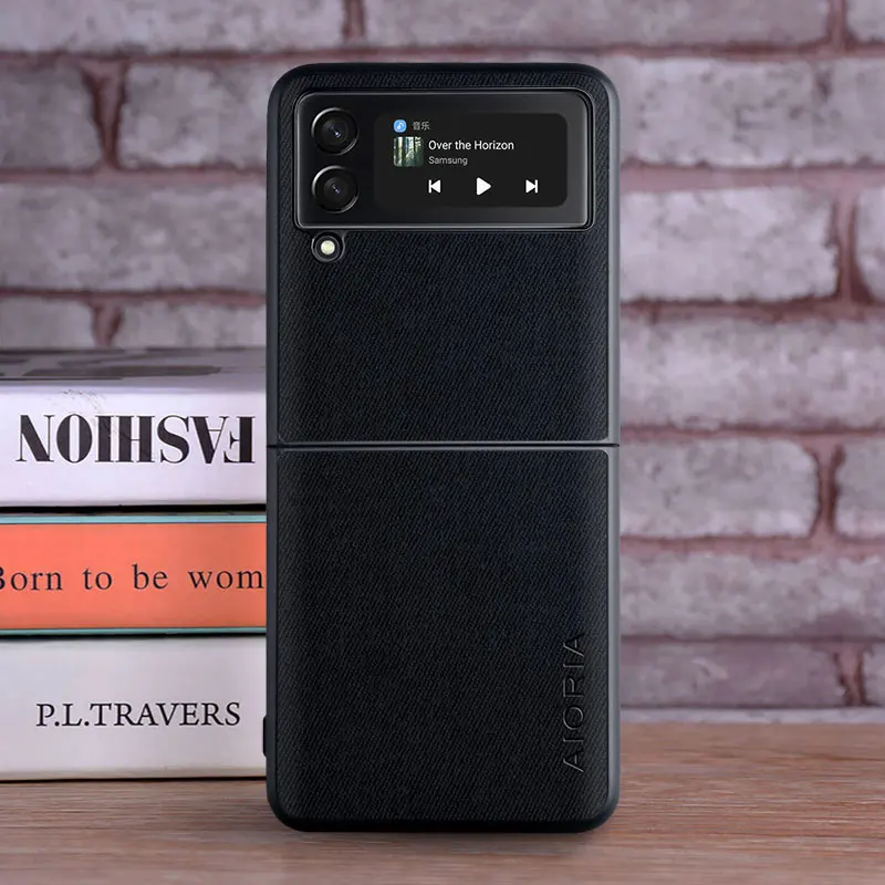 Étui pour Samsung Galaxy Z Flip 7 6 5 4 3 Z Flip7 5G coque textile de luxe housse en cuir funda pour samsung galaxy z flip 7 – Image 3