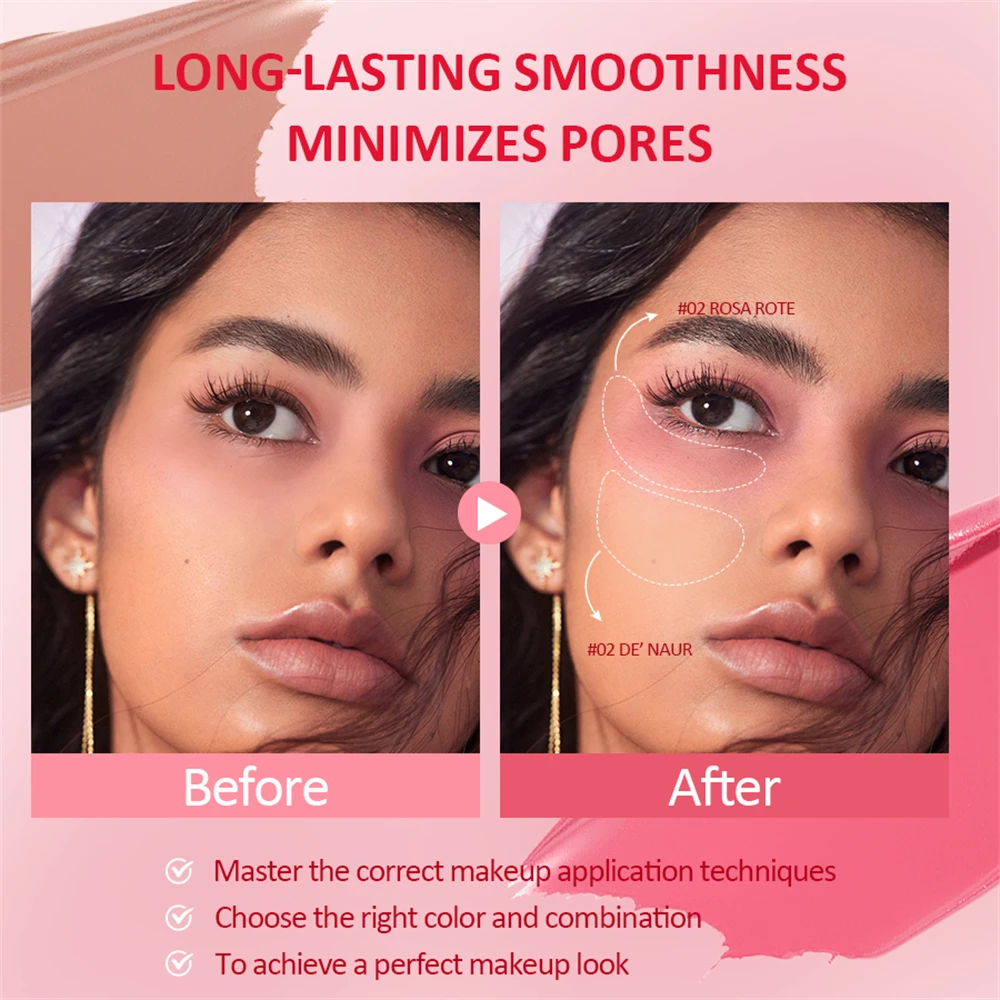 Face Reparing Palette Cream 3-in-1 Contour Blush Matte Shadow Highlighter 3D Nose Shadow Brightening Cookie Box Rouge Makeup_voghion.com
