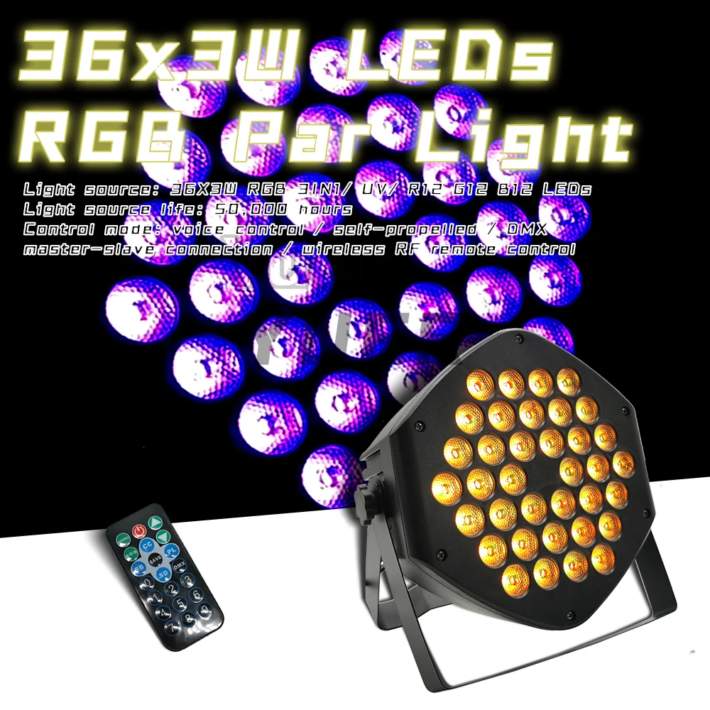 

Free Delivery LED 36x3W RGB LED Flat Par RGBW Color Mixing DJ Wash Light Stage Uplighting KTV Disco DJ DMX512 Decorative Lamp