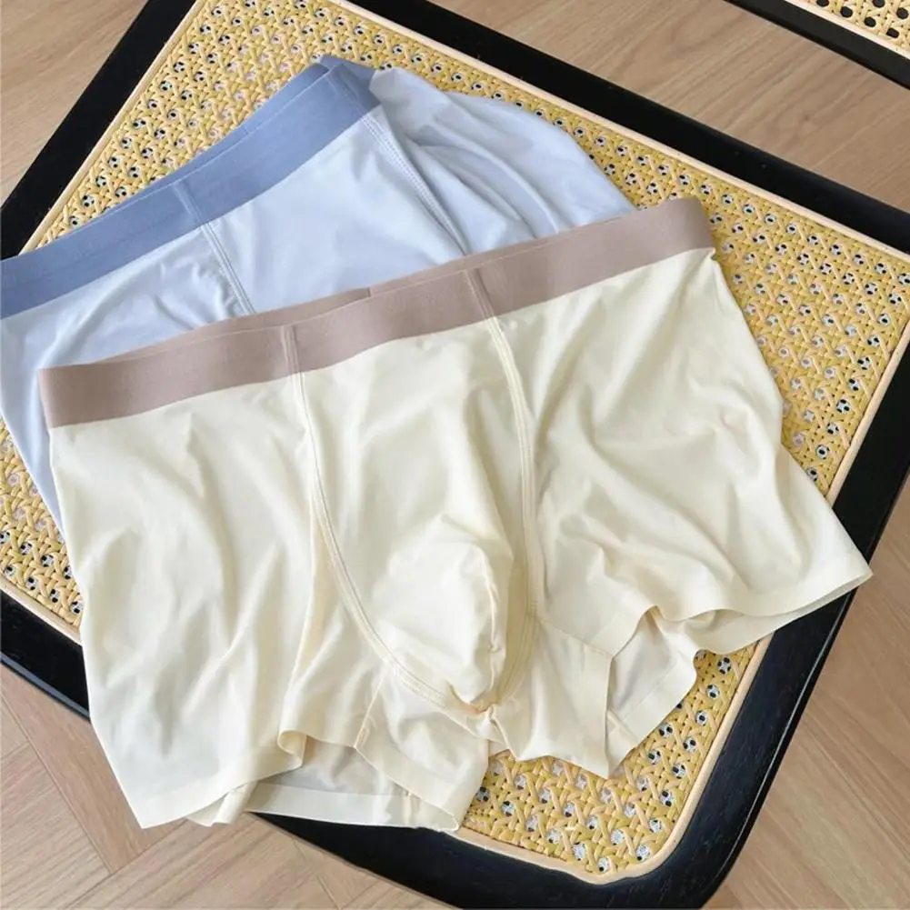 Quick Drying Panties Quick Drying Men's Ice Silk Underwear with U-convex Design Elastic Waistband Breathable for Comfort