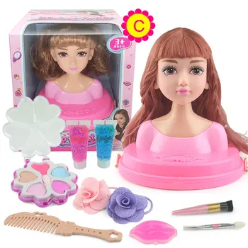Bambole Styling Testa Trucco Pettine Giocattolo per capelli Set di bambole Fai finta di giocare Principessa Spogliatoio Gioca a giocattoli per bambine Apprendimento del trucco