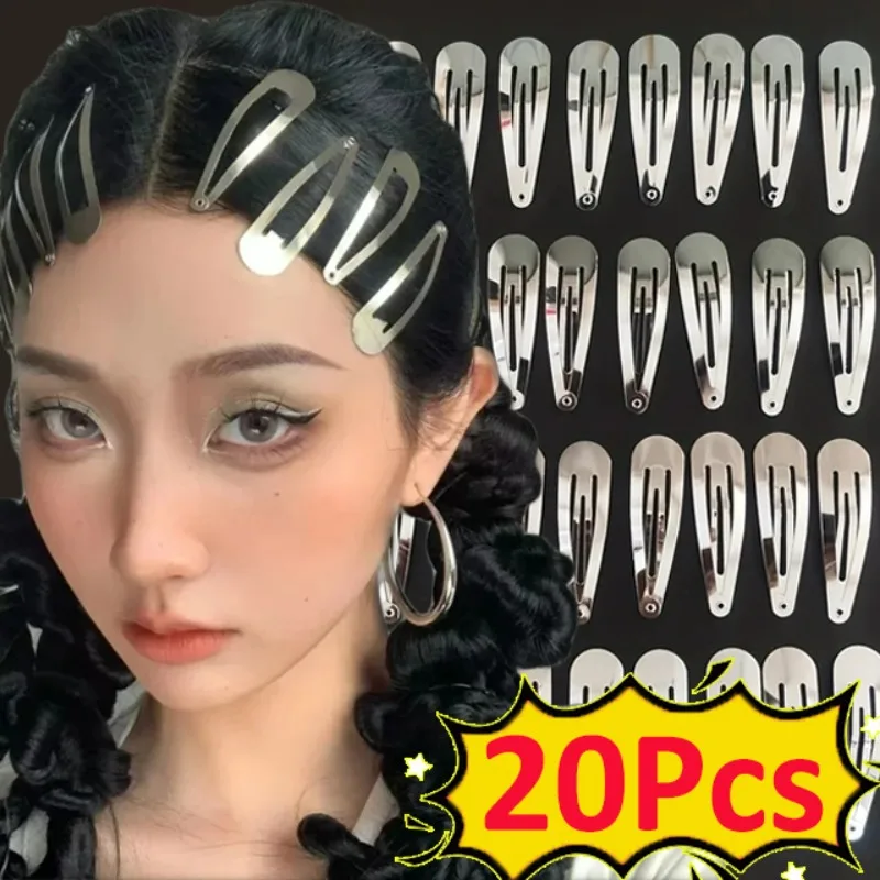 

Simple Silver Hair Clips for Women BB Snap Hairpins Base DIY Handmade Barrettes Y2K Sweet Cool Girls Styling Tools Accessories