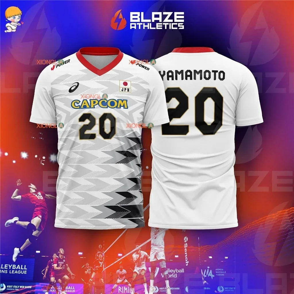 Japan Jersey Men Jersey Tshirt 2022 Japan CAPCOM Men's Volleyball