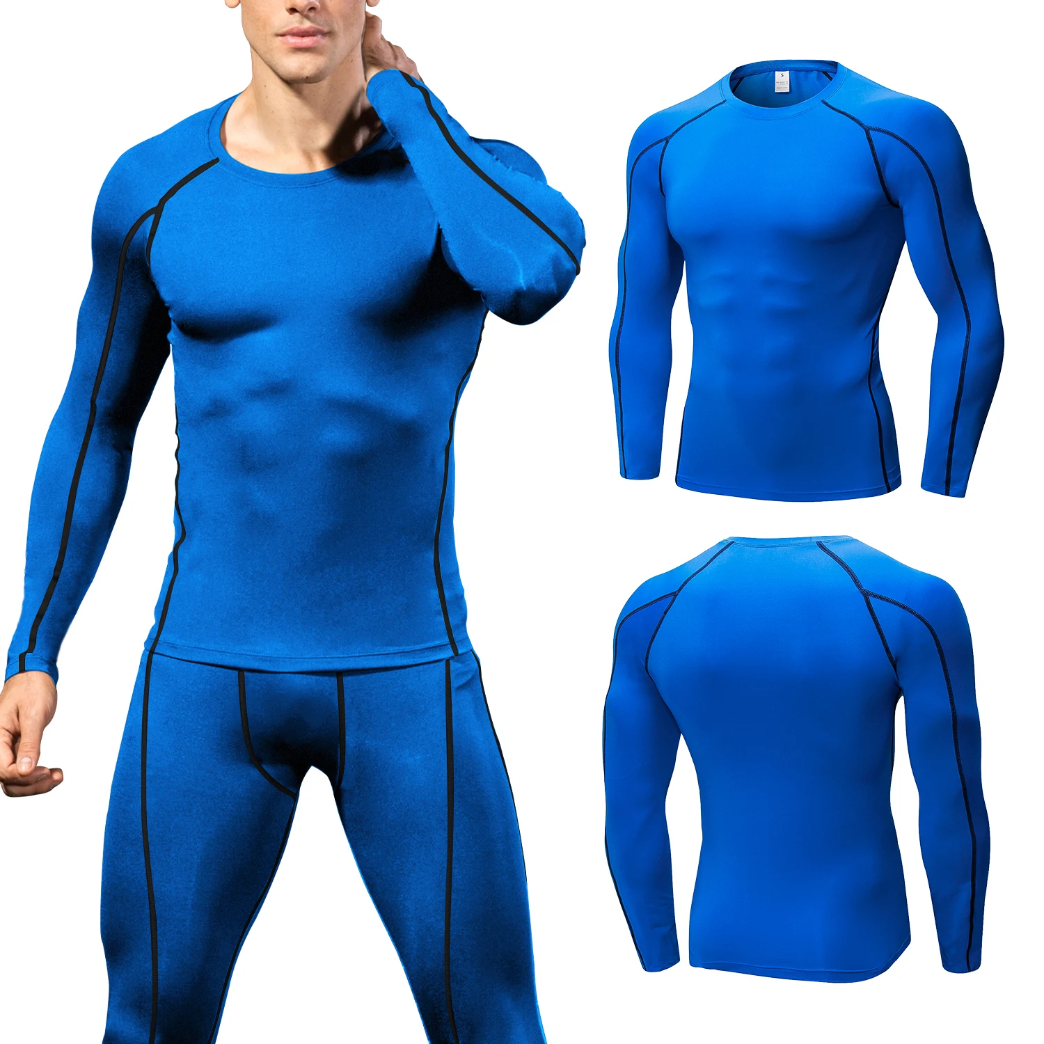 New Quick Dry Running Compression Shirt Men Fitness Long Sleeves Running Men Gym Shirt Tight Men Bodybuilding Sport T-shirt