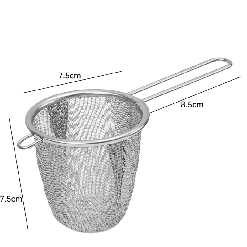 Stainless Steel Tea Strainer Coffee Herb Spice Filter Diffuser Fine Mesh Colander with Handle Reusable Anti-Scald Tea Infusers