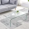 Glass Coffee Table, Modern Tempered Clear Coffee Tables Decor for Living Room, Easy to Clean and Safe Rounded Edges 3