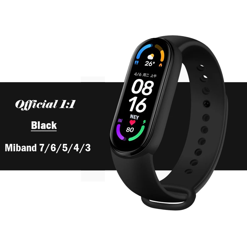 thumbnail image 1 of Correa para Xiaomi Mi Band 7 6 correas de reloj Miband6 NFC silicona de alta calidad correa de repuesto mi band 7 6 3 4 5 bandas deportivas de reloj, 1 of 5