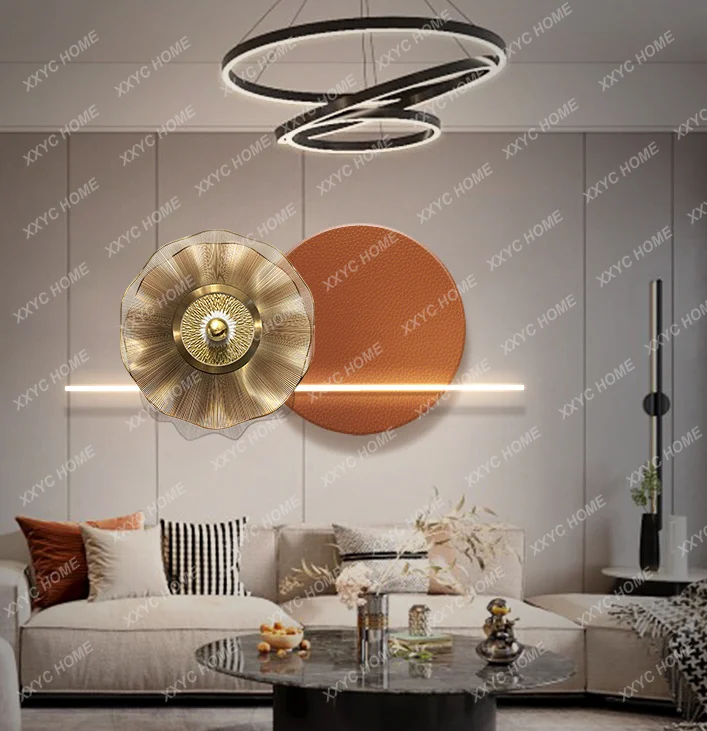 

Three-Dimensional Living Room Decorative Painting Light Luxury Sofa Background Wall Led Light Painting Mural High Sense