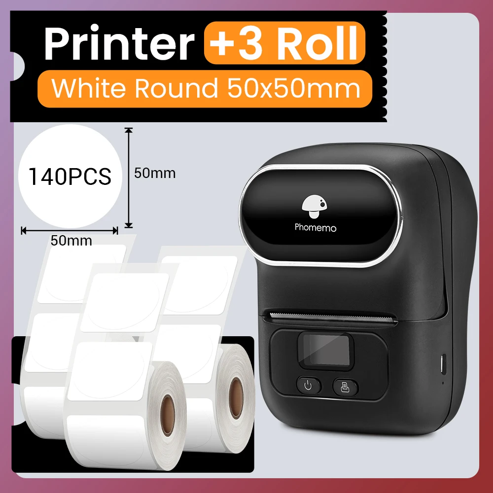 Phomemo M110 Self-Adhesive Label Maker Mini Printer Wireless Portable Phone Sticker Printer Machine for Cloth Jewelry Price Tag printer bluetooth mini Printers