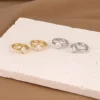 Stainless Steel Huggie Hoops Small Dainty Classic Gold Color Earring Minimalist Korean Style Jewelry Gift Earrings for Women MOM 2