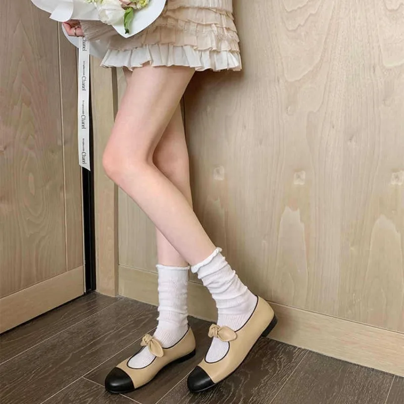 여성 메리 제인 신발 여성용 절묘한 라운드 헤드 얕은 캐주얼 신발 패션 발레 플랫 신발 디자이너 신발 Zapatos Mujer