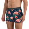 Flamingo Hibiscus Tropical Leaves Man's Boxer Briefs Underpants Highly Breathable Top Quality Birthday Gifts 3