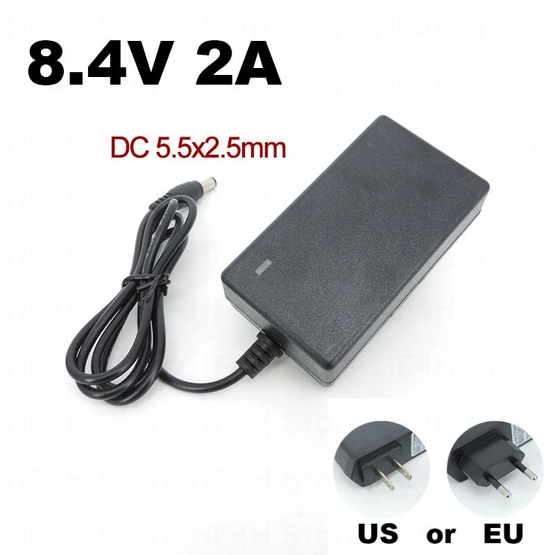 8.4V 1A 2A    ġ , DC 5.5x2.5mm  ÷, 帱 ̹ ũ ̹ 18650 Ƭ ͸ B4