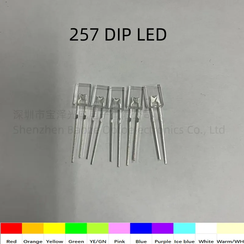 100 Pz/Lotto 2X5X7 Led Bianco Arancione Rosso Giallo Chartreuse Blu Verde Warmwhite 257 Plug-In Plug-In Keyboard Beads