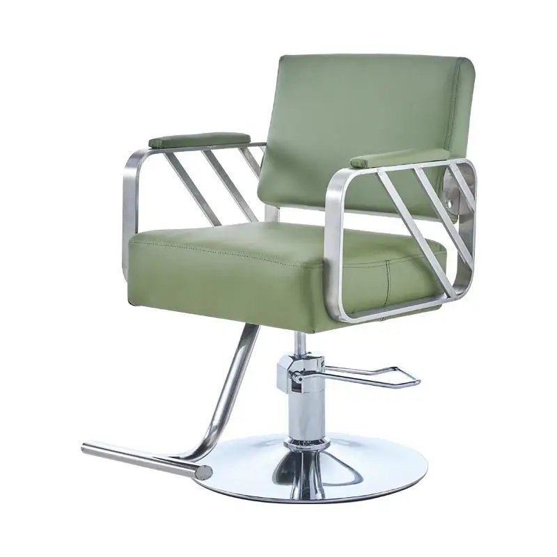 Silver plated chassis Salon Furniture Hair Cutting Styling Hydraulic Recline Barber Chair Commercial Furniture for barbershop