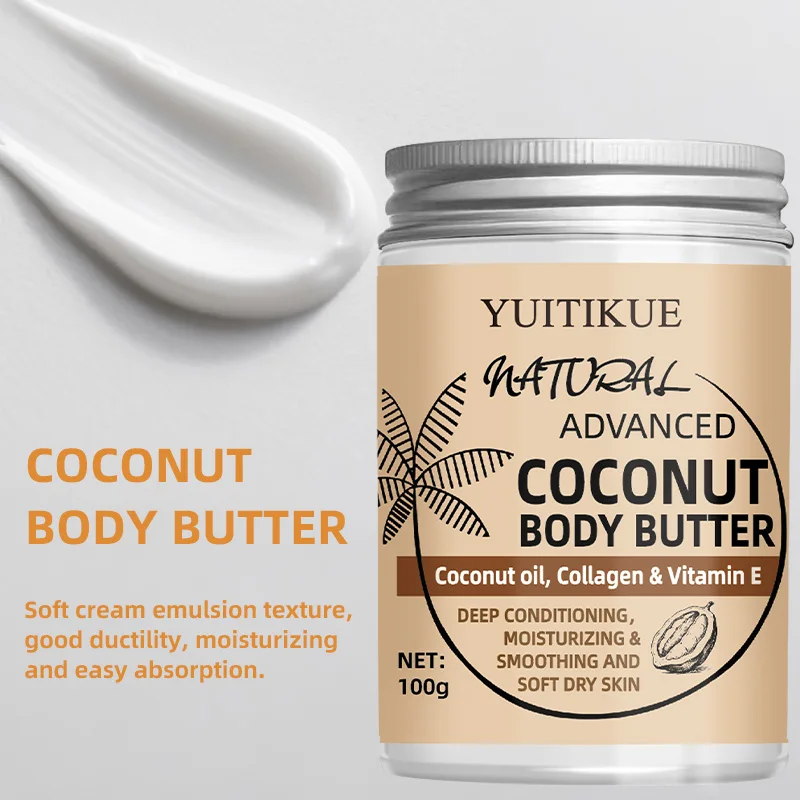 100g Coconut Body Cream - Suitable for everyone, firms and moisturizes the skin, locks in moisture, leaves the skin soft, refine