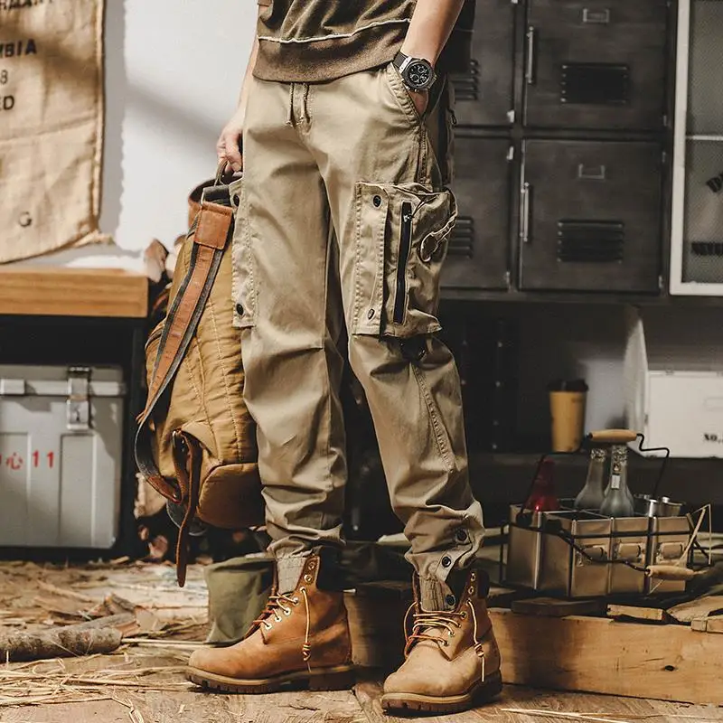 

Mens Cargo Pants Multi Pocket Khaki Trousers Casual Military Cotton Pants Men Plus Size Pantalon Cargo Homme