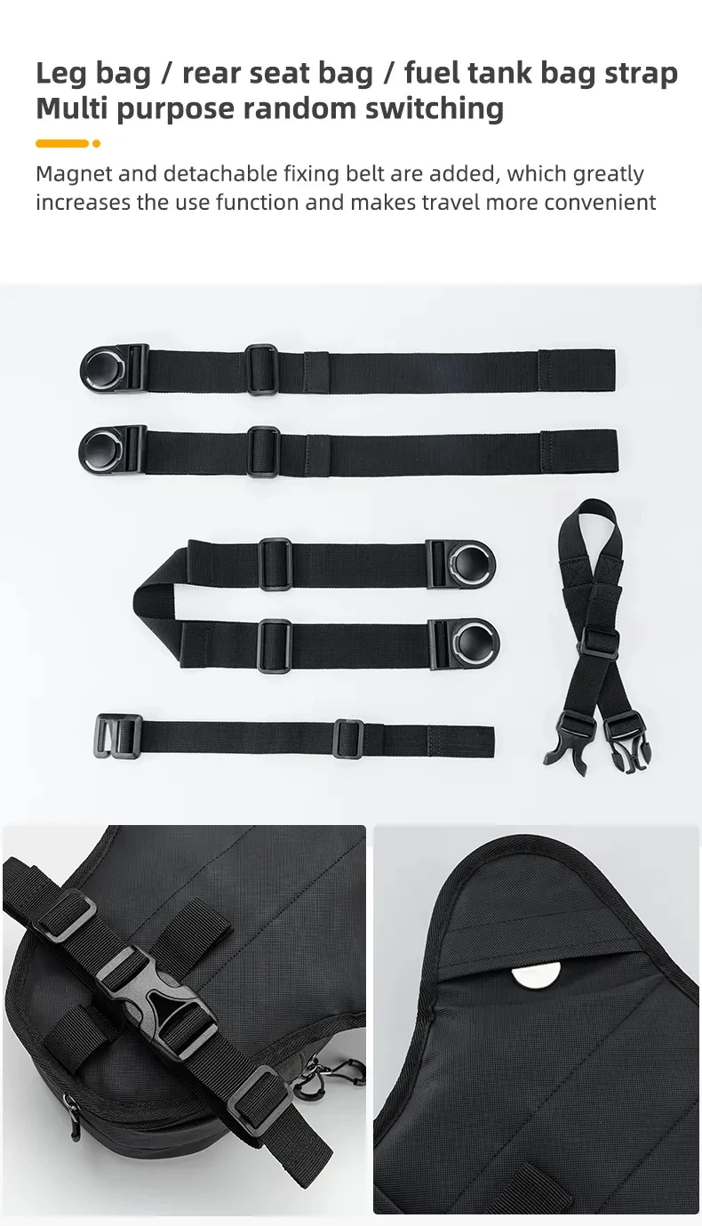 ROCKBROS Große Motorradtasche, wasserdichte Hüfttasche, Bauchtasche, Outdoor-Motorrad-Gürteltasche – Detail 17
