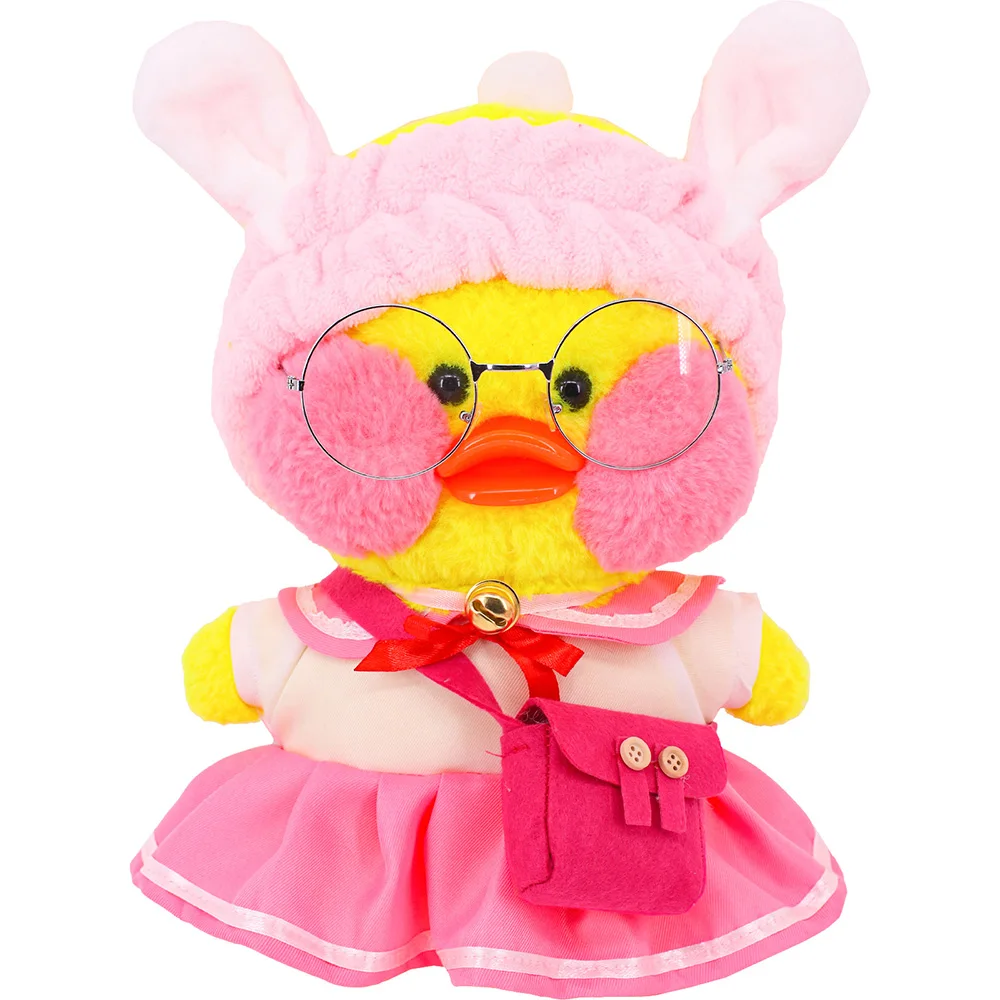 Pink Series Doll Clothes+Hair Band+Bag for 30 Cm Yellow Duck lalafanfan Accessories Kawaii Plush Animal Clothing Gifts 3 Pcs/Set