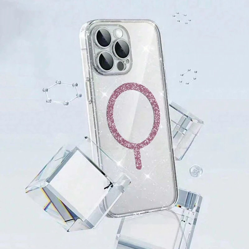 Transparent Magnetic Glitter Phone Case For iPhone 17 16 Pro thumbnail 5