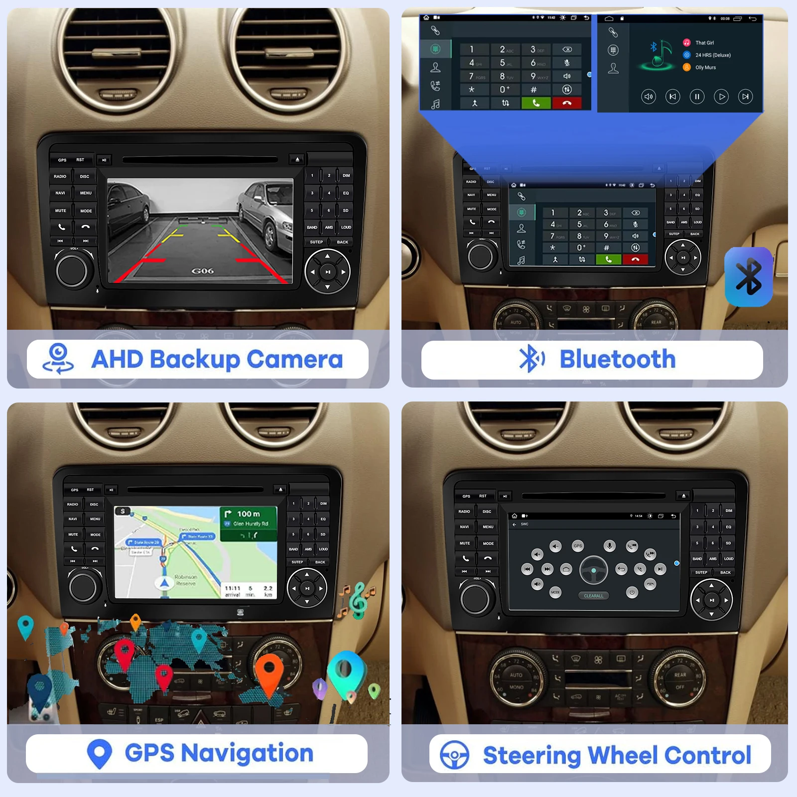 Android Car Radio for Mercedes Benz ML GL W164 X164 Multimedia Player Supports C