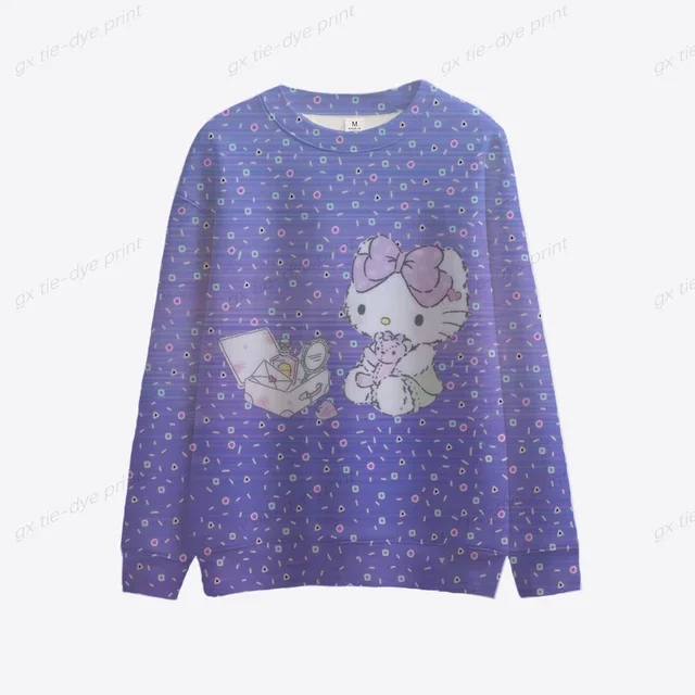 thumbnail image 1 of Sudadera con cuello redondo y manga larga con estampado de Hello Kitty para mujer, ropa de otoño, estilo informal, con dibujos animados, estilo japonés, 1 of 5