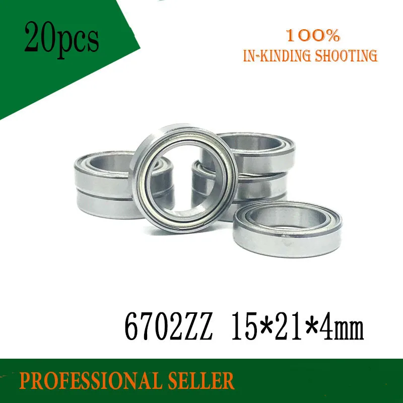 

high quality 20pcs 6702ZZ Bearing 15x21x4 mm Thin Section 6702Z Ball Bearings 61702 ZZ 6702z