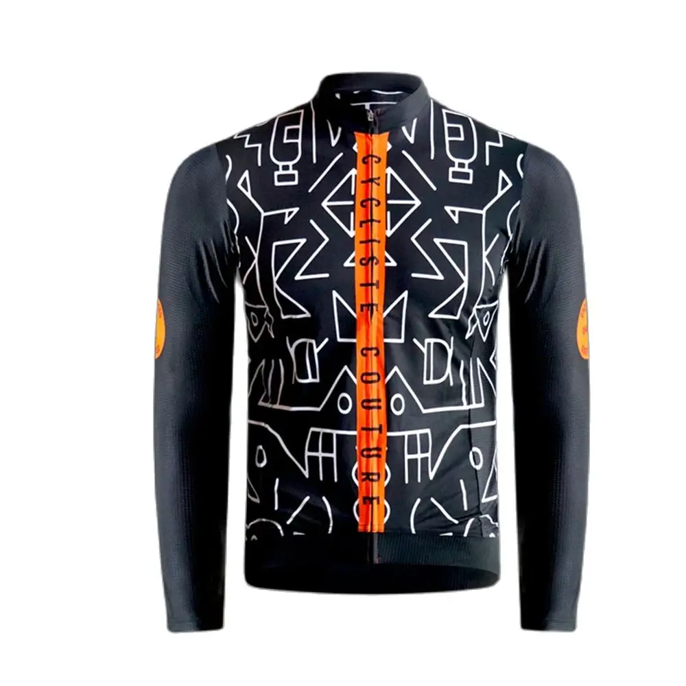 Winter Men's Cycling Long Sleeve Thermal Fleece Jerseys