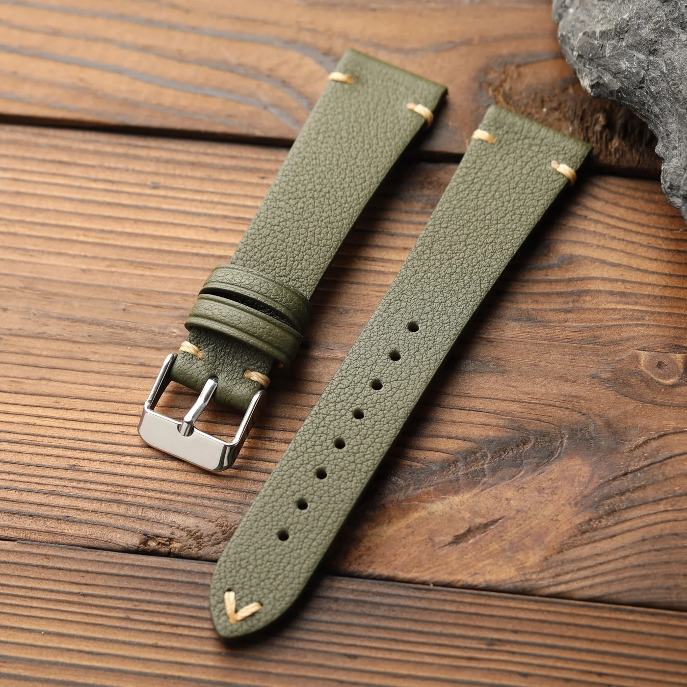 Handmade Retro Sheepskin Leather Watch Strap, Soft Genuine Leather