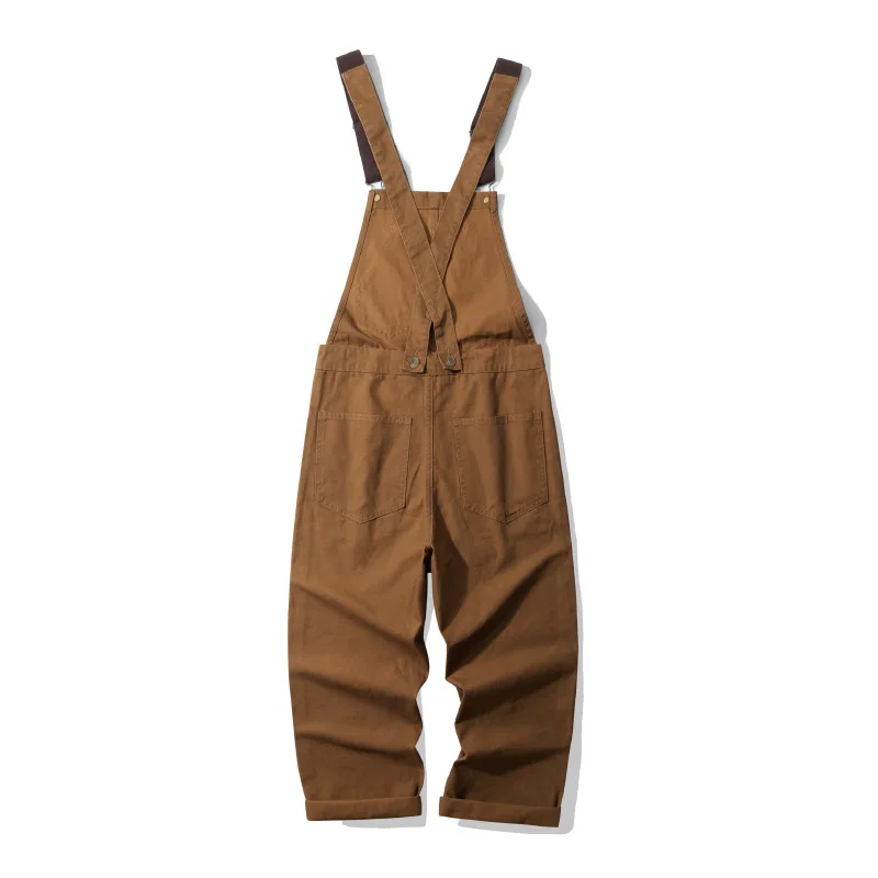 OKONKWO Outdoor Canvas Lumberjack Pants Workwear Overalls Railway Tooling Rompers Gardening Striped Jumpsuit Cargo Trousers Ski