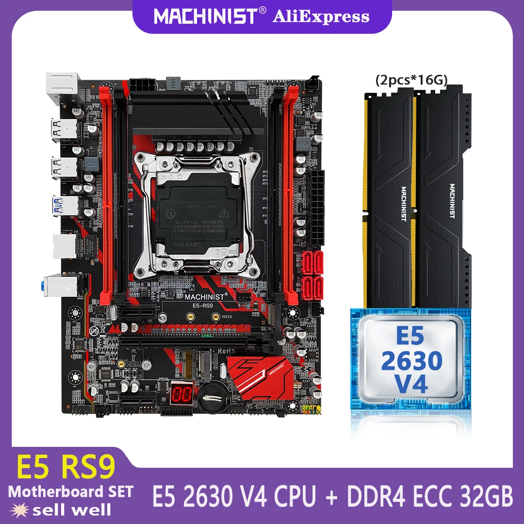 Carte Mère Machinist X99 + CPU Xeon E5 2650 V4 – Kit LGA 2011-3 – Neuf