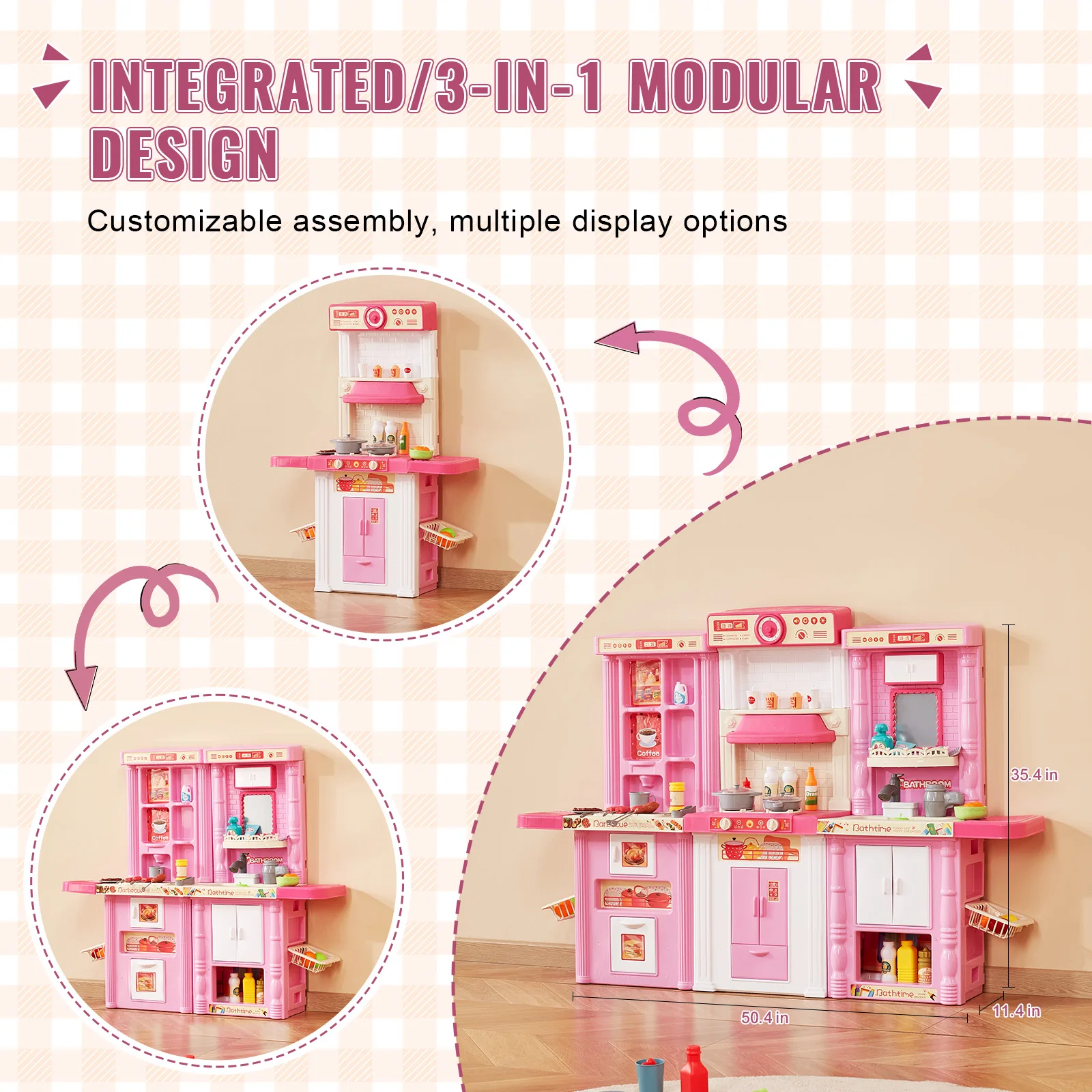 VEVOR Kitchen Cooking Toys for Kids 74 PCS  Chef Playset with Sounds & Lights Ages 3+ Children's Play House Toddlers Kitchenware 3