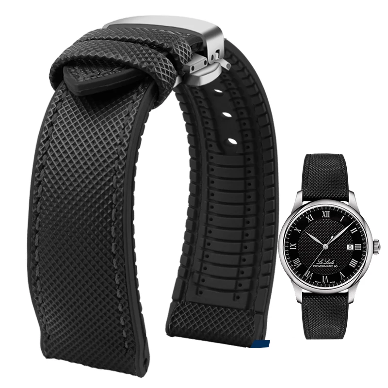 Premium Nylon-Silicone Waterproof Watch Strap for Men - 19mm, 20mm, 22mm Rubber Wrist Band Accessories