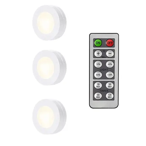 LED Puck Light Wireless Under Cabinet Lights with Remote Control Dimmable Battery Powered Night Lamp for Kitchen Closet Wardrobe - Image 7
