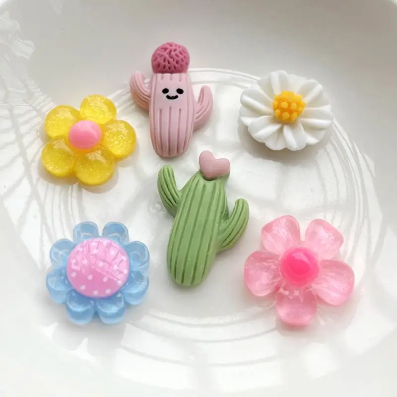 Cute Cactus, flowers Flat Back Resin Cabochons Scrapbooking DIY Jewelry Craft Decoration Accessories 20pcs -HF08 4