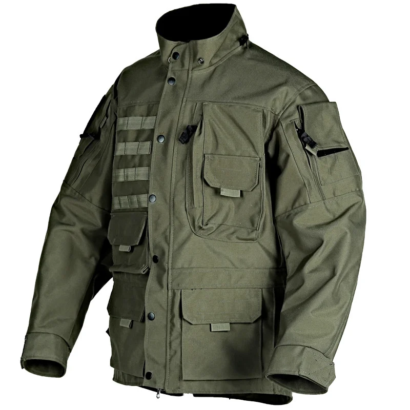 

Mark Military 5 Tactical Jacket Wear-resistant Multi-pocket Hooded Coat Bomber Windproof Outdoors Combat Hiking Jackets