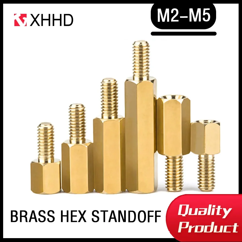 M2 M2.5 M3 M4 M5 Brass Hex Standoff Bracket Computer Case Circuit Board Support Spacer Connecting Object Rack Motherboard Screw