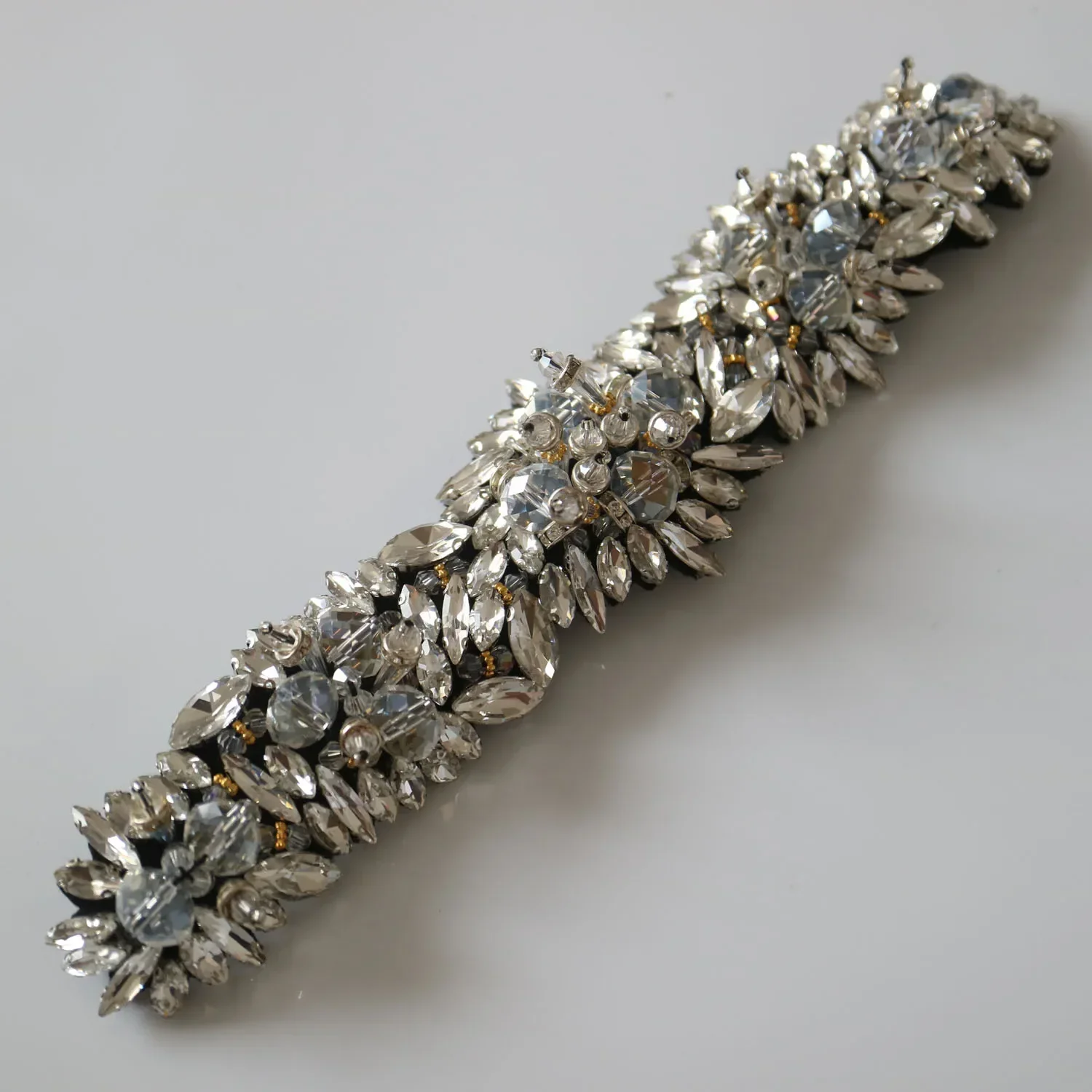 FINGERINSPIRE 2 toppe con strass, termoadesive o da cucire, a forma di rombo AB, decorazione da sposa, per abito da sposa, copricapo, cintura (oro