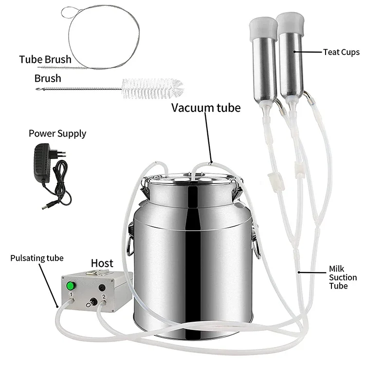 

Farm Equipment 7L 14L Two Teats Cow Machine Milking Machine Automatic Milk Machines For Sale