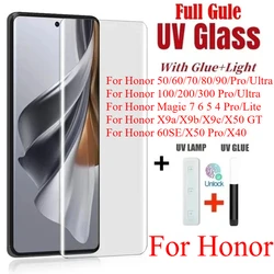 Premium Full Glue UV Tempered Glass Screen Protector - Ultra - Clear & Durable - 3Glass 3Glue 1Lamp
